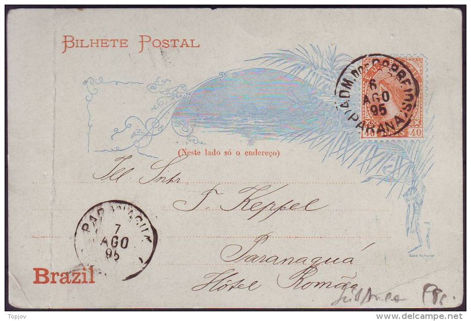 BRESIL - CARTE ENTIER POSTAL DE PARANA - 1895 - Ganzsachen