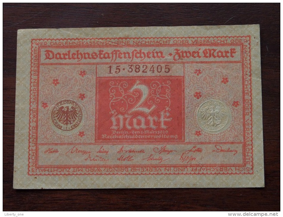 Darlehnskassenschein ZWEI Mark Berlin 1920 N° 15.382405 & 406 & 407 ( 3 Stuk / For Grade, Please See Photo ) ! - 2 Mark