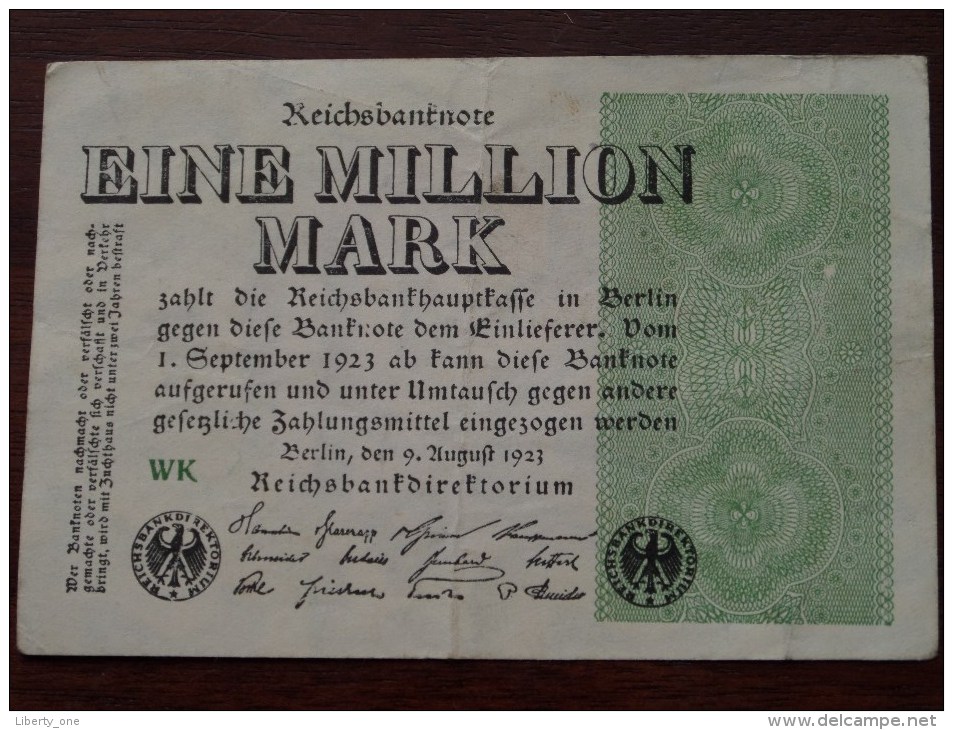 EINE Million Mark Berlin 1923 WK ( For Grade, Please See Photo ) ! - 1 Million Mark