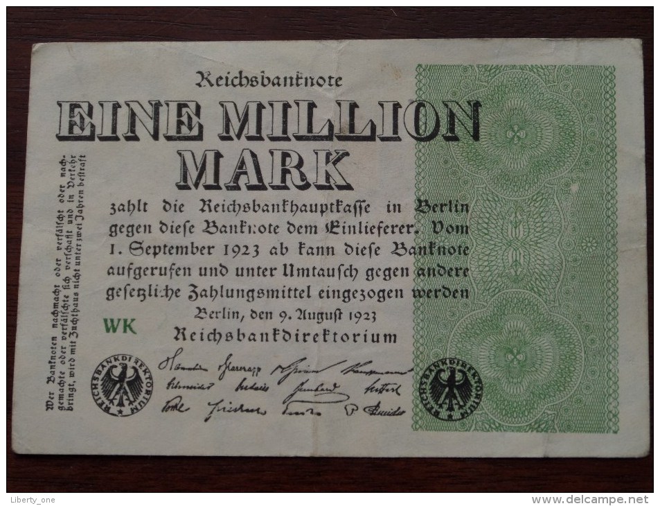 EINE Million Mark Berlin 1923 WK ( For Grade, Please See Photo ) ! - 1 Miljoen Mark