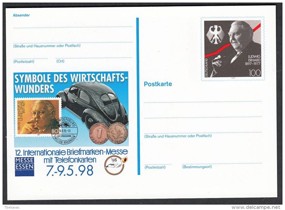 Germany 1998, Illustrated Postal Stationery "Philatelic Exhibition In Essen", Ref.bbzg - Illustrated Postcards - Mint