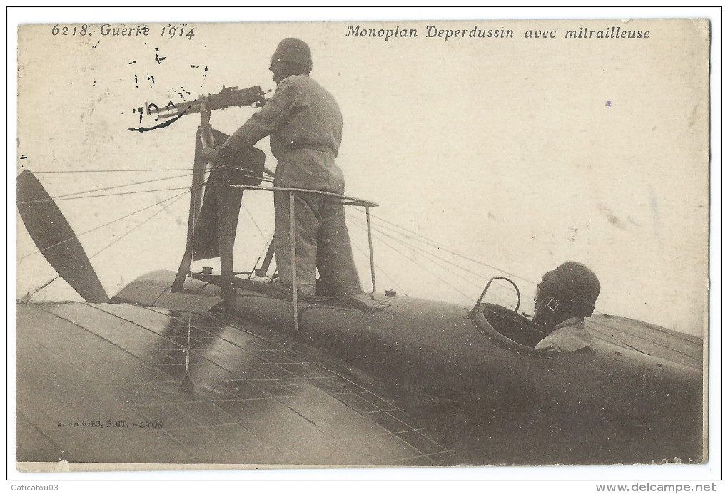 Guerre 1914 - Monoplan Deperdussin Avec Mitrailleuse - Materiale