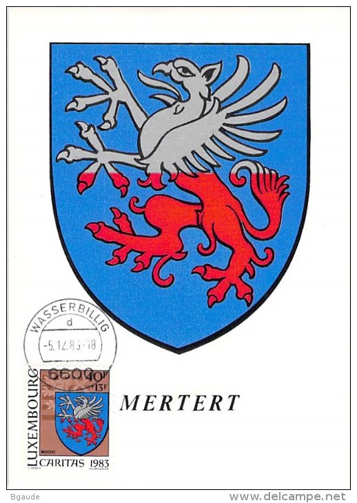 LUXEMBOURG  CARTE  MAXIMUM  NUM-YVERT  1040 BLASONS - Maximum Cards