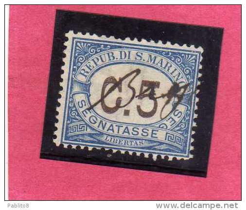 REPUBBLICA DI SAN MARINO 1925 SEGNATASSE POSTAGE DUE TASSE TAXE CENT. 5c USATO USED OBLITERE' - Postage Due