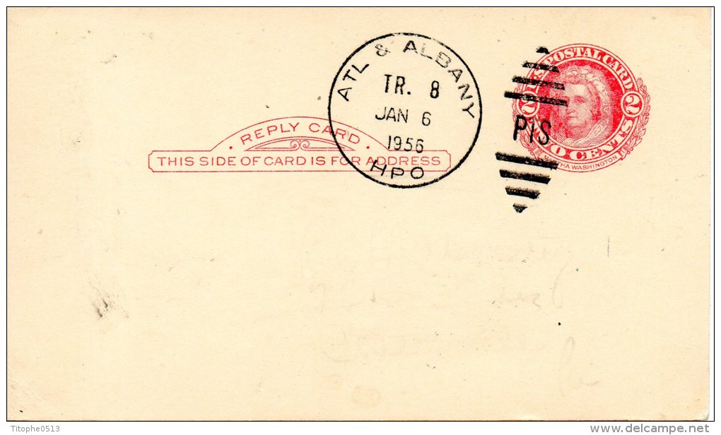 USA. Carte Pré-timbrée Ayant Circulé En 1956. Martha Washington. - George Washington