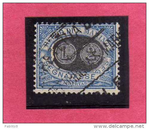 SAN MARINO 1931 TASSE TAXE POSTAGE DUE SEGNATASSE MASCHERINE SOPRASTAMPATO SURCHARGED LIRE  2 SU 5c USATO USED OBLITERE' - Timbres-taxe