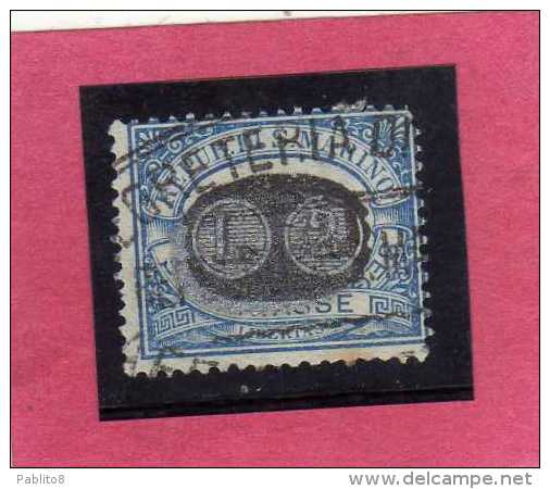 SAN MARINO 1931 TASSE TAXE POSTAGE DUE SEGNATASSE MASCHERINE SOPRASTAMPATO SURCHARGED LIRE 2 SU 30c USATO USED OBLITERE' - Impuestos