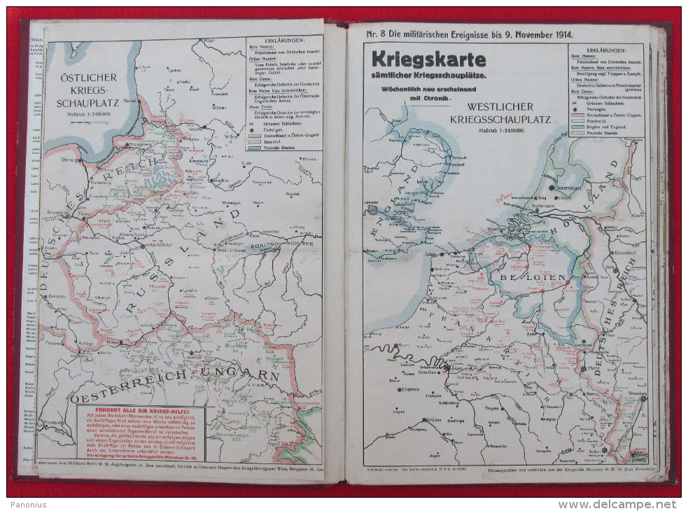 AUSTRIA / HUNGARY - WW1, K.u.K. Krieg Military Maps, 1914 - 1915, 2 Volumes - Deutsch