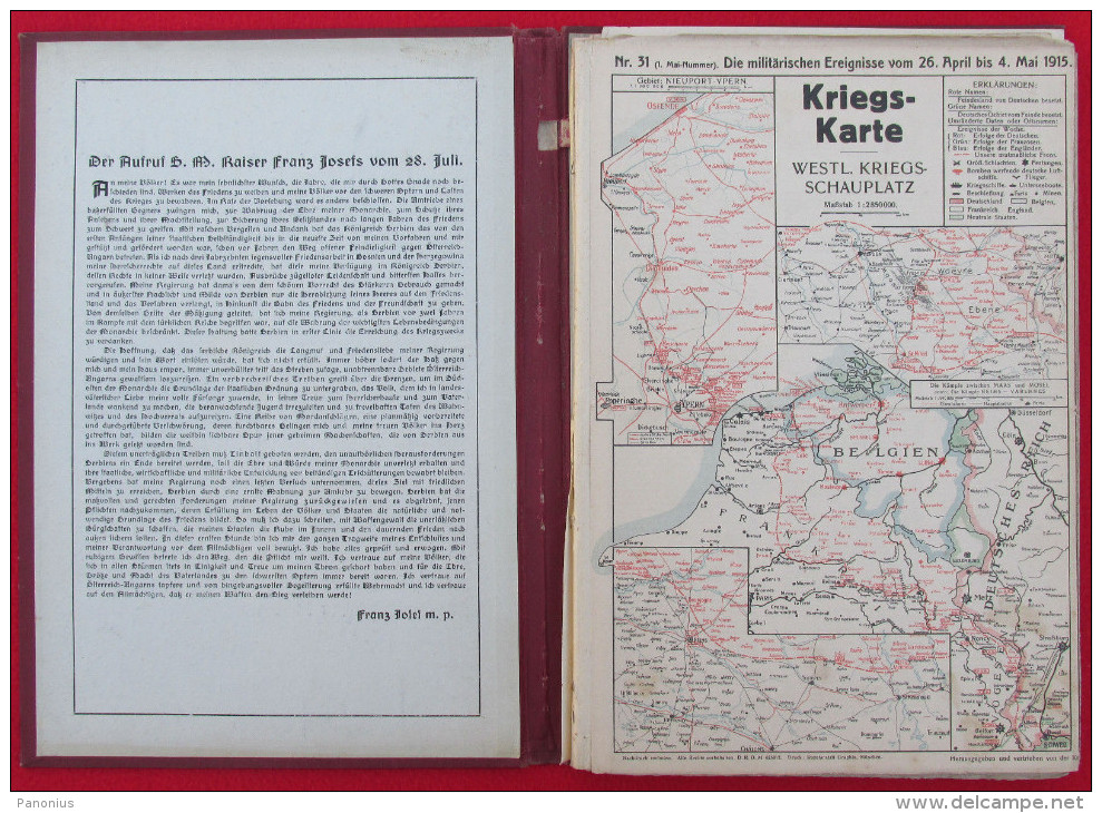 AUSTRIA / HUNGARY - WW1, K.u.K. krieg military maps, 1914 - 1915, 2 volumes