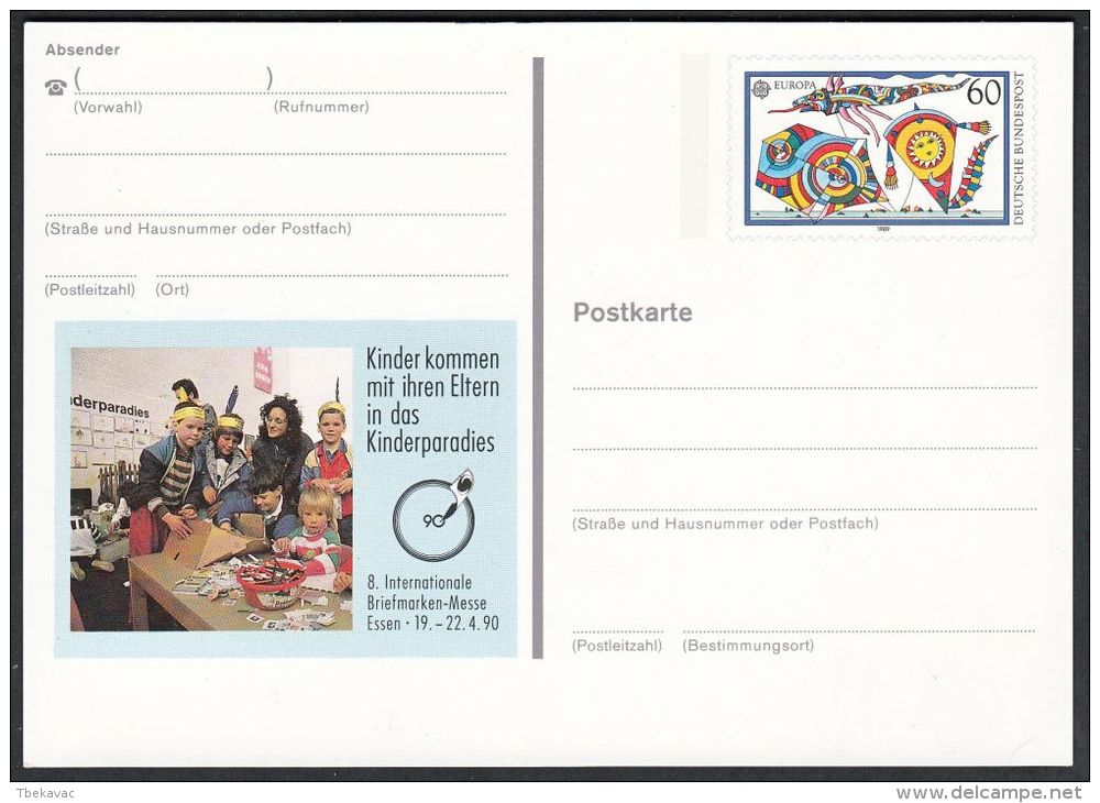 Germany 1990, Illustrated Postal Stationery "Philatelic Exhibition In Essen", Ref.bbzg - Cartoline Private - Nuovi