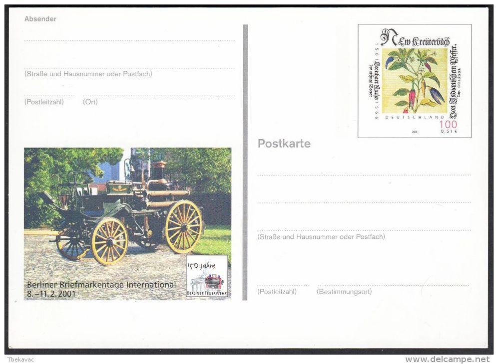 Germany 2001, Illustrated Postal Stationery "Philatelic Exhibition In Berlin", Ref.bbzg - Illustrated Postcards - Mint