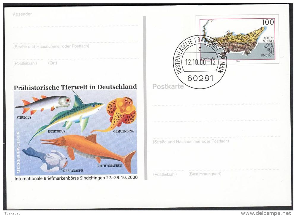 Germany 2000, Illustrated Postal Stationery "Philatelic Exhibition In Sindelfigen" W./ Postmark "Frankfurt", Ref.bbzg - Cartoline Illustrate - Usati