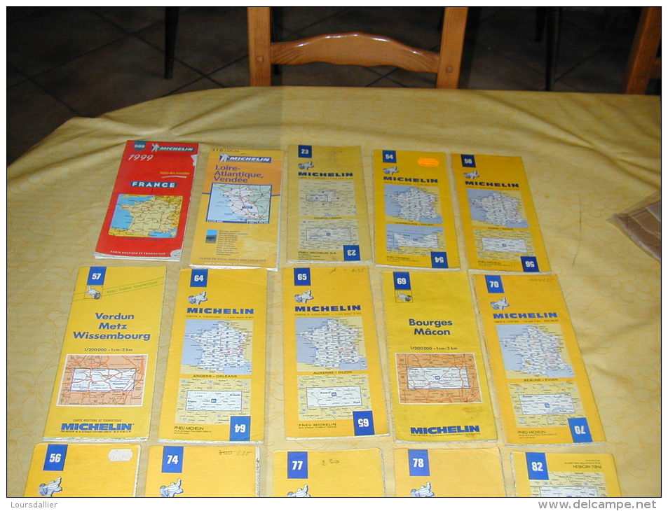 LOT 10 De Cartes Routières MICHELIN  -316LOCAL-23-54-56-57- 64-65-69-70 - Cartes Routières