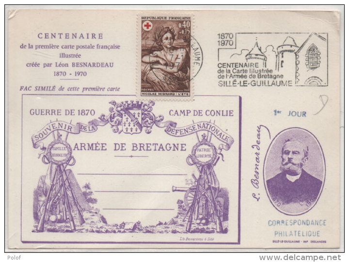 Centenaire De La Première Carte Postale Fse Illustrée Crée Par Léon Besnardeau -Flamme De SILLE LE GUILLAUME (73070) - Histoire