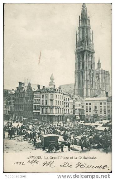 BELGIQUE ANVERS / La Grand'Place Et La Cathédrale / - Autres & Non Classés