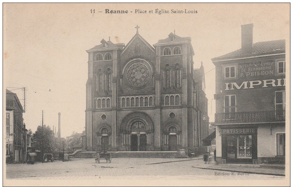 14m - 42 - Roanne - Loire - Place Et Eglise Saint-Louis - E. Bertie N° 11 - Roanne