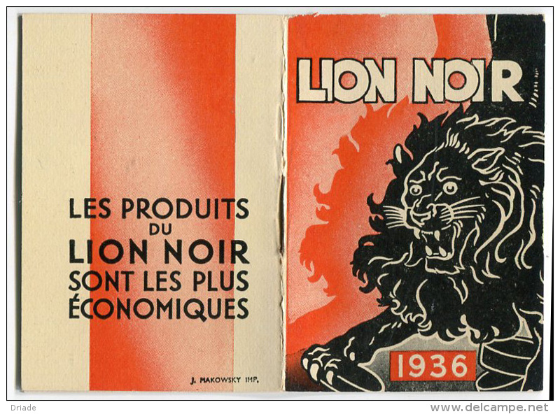 CALENDARIETTO LION NOIR ANNO 1936 CALENDRIER - Petit Format : 1921-40