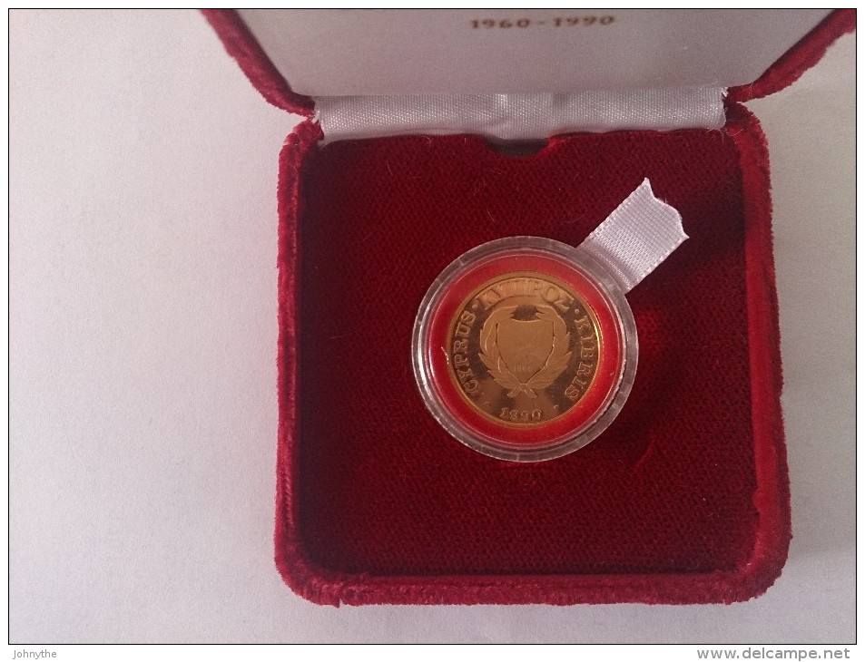 Cyprus 1990 20 Pounds 30 Years Of Cyprus Republic Gold Coin UNC - Autres – Europe