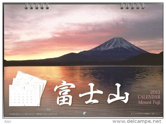 Nouveau Calendrier 2015 Japonais (Toutes Les Photos De Chaque Mois Sont Des Vues Du Volcan Mont Fuji) Etat Neuf - Tamaño Pequeño : 2001-...