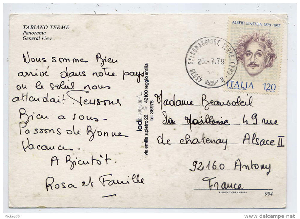 Italie--près Parme--TABIANO TERME--1979--Panorama ,cpsm 15 X 10 éd LODIAUGURI--timbre Au Verso - Autres & Non Classés