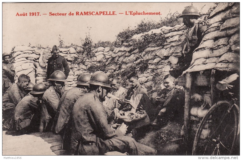 CPA 14-18 RAMSCAPELLE (Ramskapelle, Nieuport, Nieuwpoort) - L'épluchement Dans Une Tranchée (A84, Ww1, Wk1) - Nieuwpoort