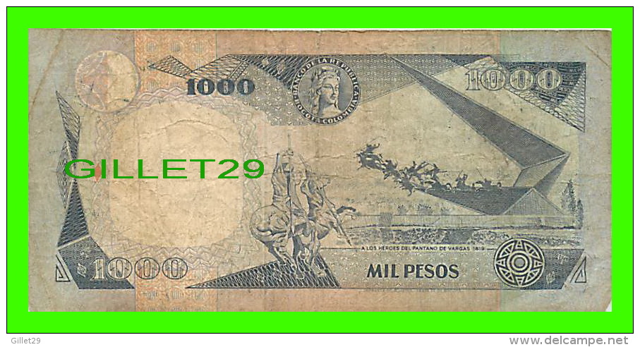 BILLETS DE LA COLOMBIE - BANCO DE LA REPUBLICA COLOMBIA -  MIL PESOS - No 20361582, 1994 - - Colombie