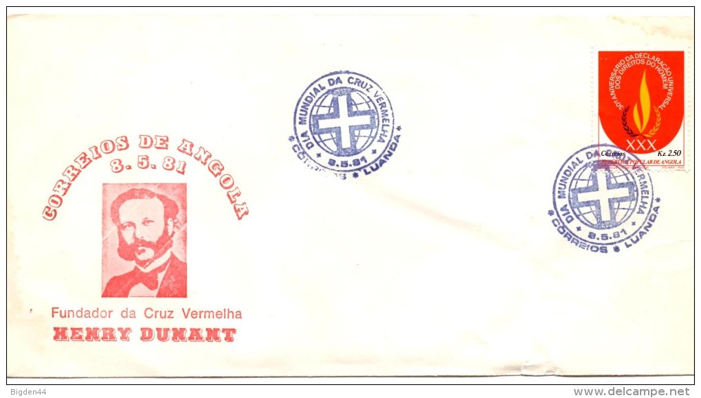 Enveloppe From Luanda_Angola (8.05.1981) Dia Mundial Da Cruz Vermelha - Henry Dunant