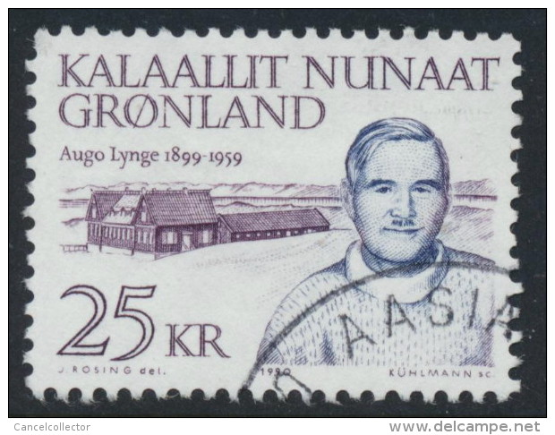 Greenland Groenland Grönland 1990, 25kr Augo Lynge, VF Used (DCGR-00002) - Gebruikt