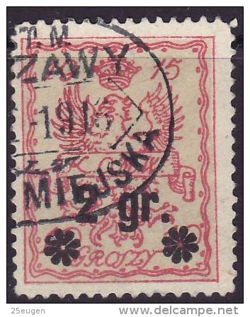 POLAND MUNICIPAL POST WARSAW 1916  MICHEL NO: 9c USED - Oblitérés