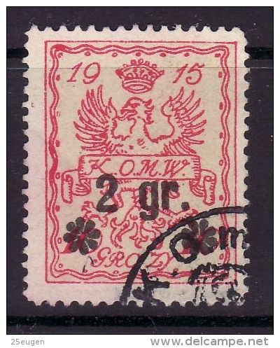 POLAND MUNICIPAL POST WARSAW 1916  MICHEL NO: 9b USED - Usados