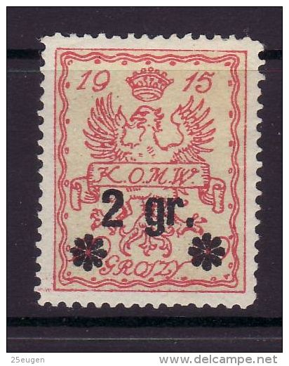 POLAND MUNICIPAL POST WARSAW 1916  MICHEL NO: 9c  MH - Ongebruikt