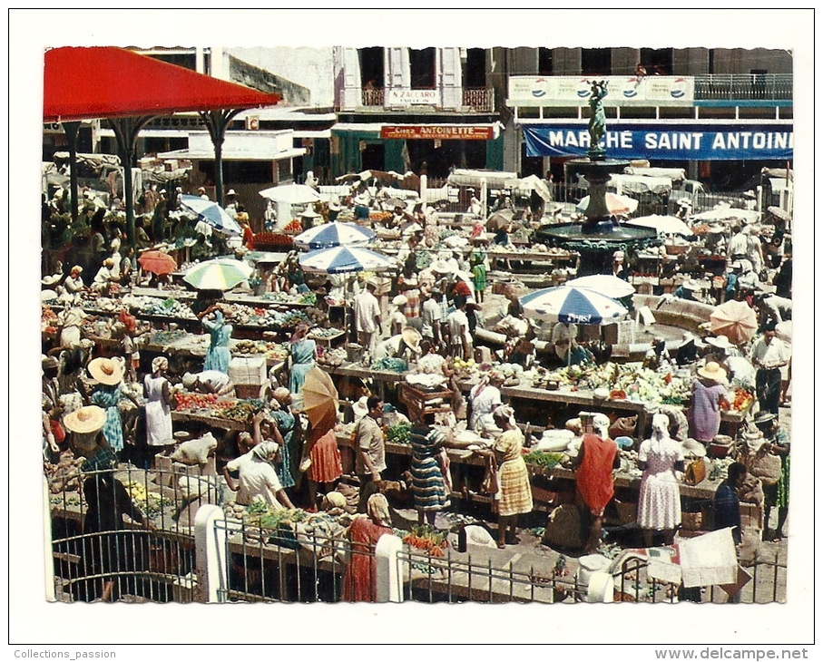 Cp, Marché, Guadeloupe, Marché De Pointe à Pitre - Marktplaatsen