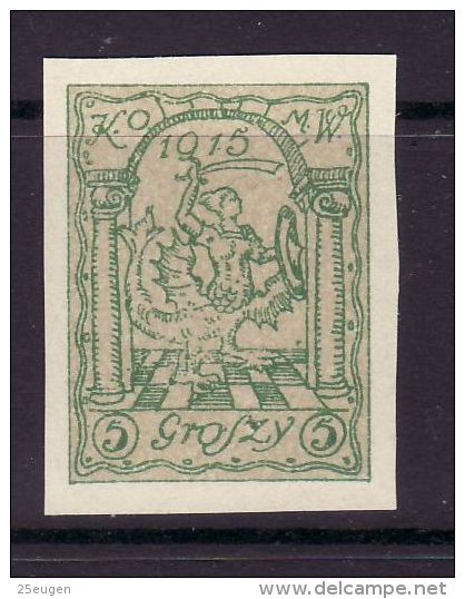 POLAND MUNICIPAL POST WARSAW 1915  MICHEL NO: I A U  MINT (*) - Ungebraucht