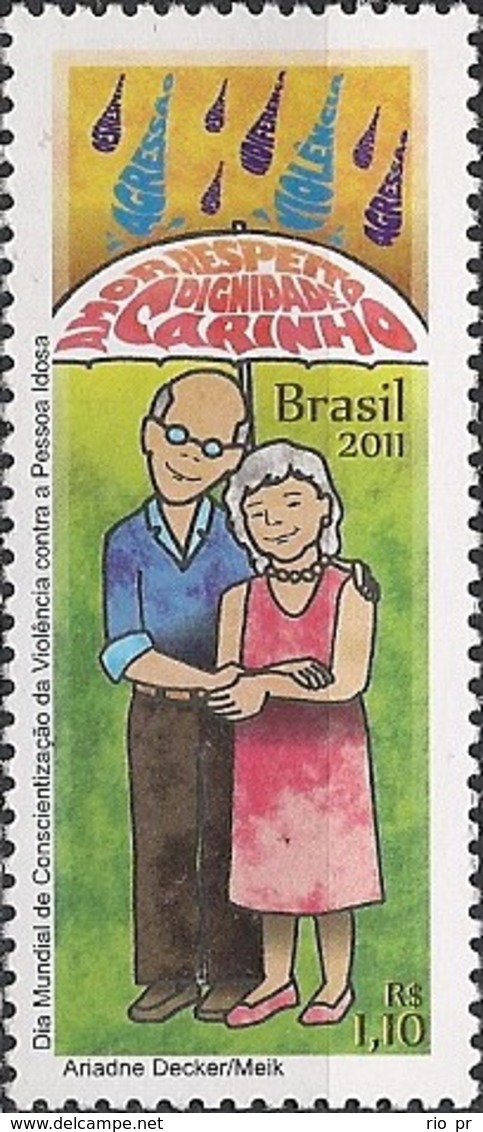 BRAZIL - CONSCIOUSNESS OF VIOLENCE AGAINST ELDERLY, WORLD DAY 2011 - MNH - Neufs