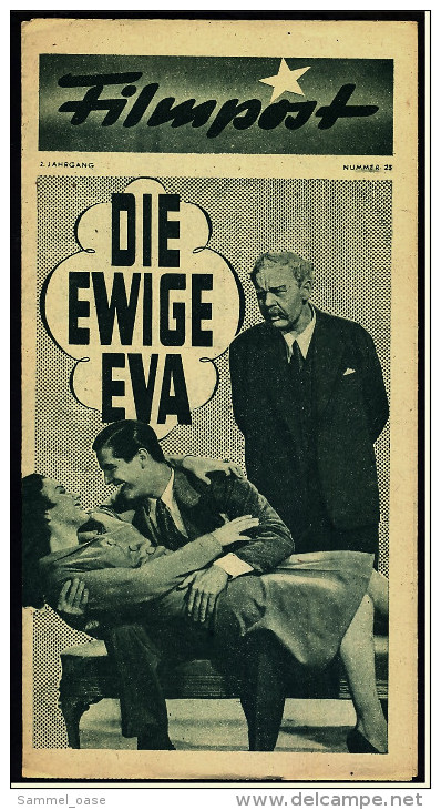 "Filmpost" "Die Ewige Eva" Mit Deanna Durbin , Charles Laughton  -  Filmprogramm Nr. 23 Von Ca. 1947 - Sonstige & Ohne Zuordnung