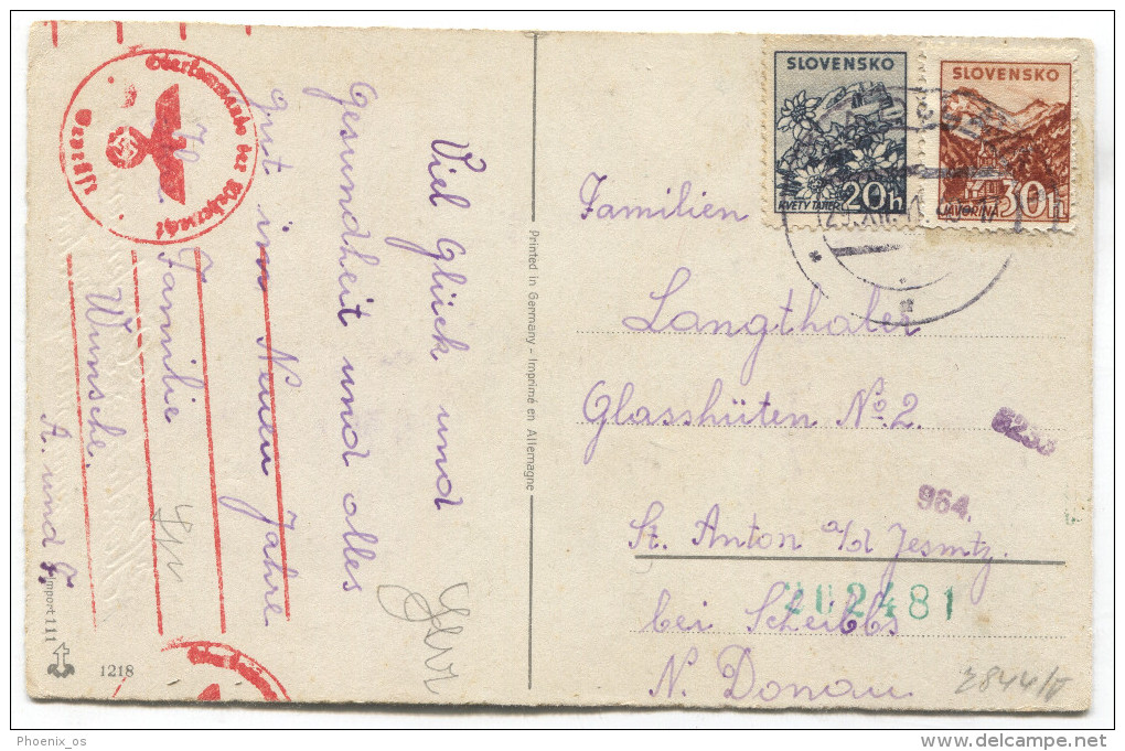 Slovakia, 1941. WW2, Germany Censorship, New Year - Briefe U. Dokumente