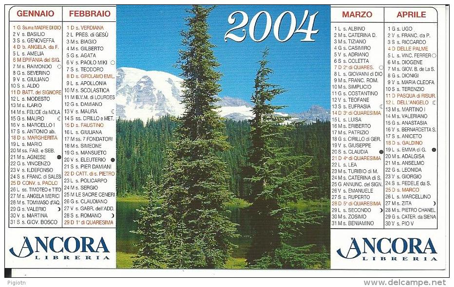 CAL642 - CALENDARIETTO 2004 - LIBRERIA ANCORA - TRENTO - Formato Piccolo : 1991-00