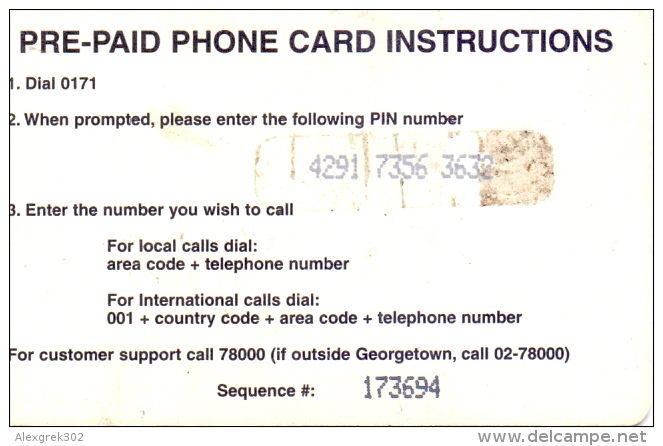 USED PRE-PAID PHONE CARD GUYANA  2000$ RARE - Guyana