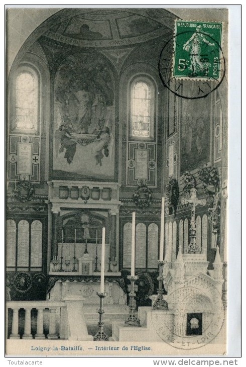 CPA 28 LOIGNY LA BATAILLE INTERIEUR DE L EGLISE  1912 - Loigny