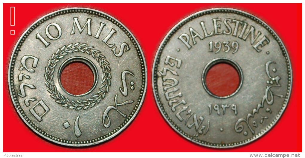 * GREAT BRITAIN: PALESTINE (israel IN FUTURE)* UNCOMMON YEAR! 10 MILS 1939!!! LOW START NO RESERVE! - Israel
