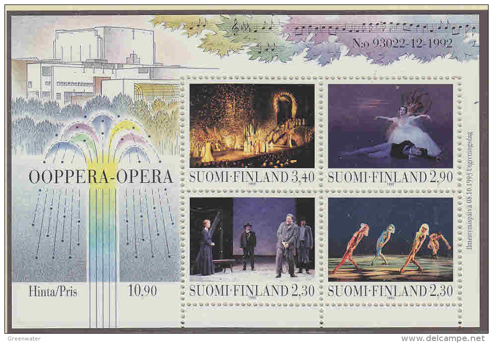 Finland 1993 Opera House M/s ** Mnh (F2209) - Blocks & Sheetlets