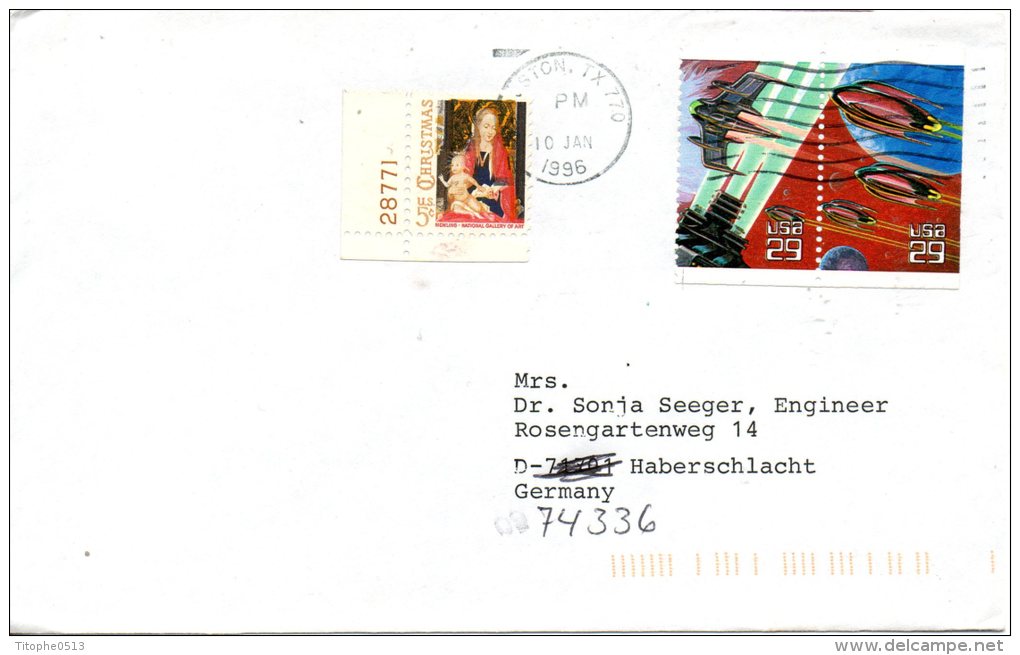 USA. N°2135-6 De 1993 Sur Enveloppe Ayant Circulé. Fantaisie Spatiale. - Etats-Unis