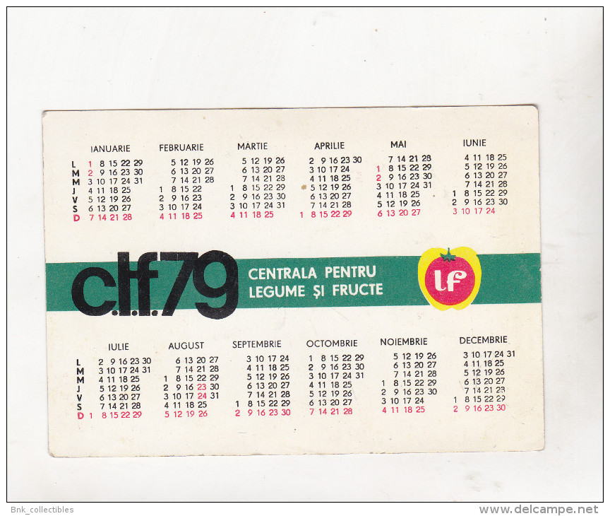 Romanian Small Calendar - 1979 CLF - Calendrier , Roumanie - Formato Piccolo : 1971-80
