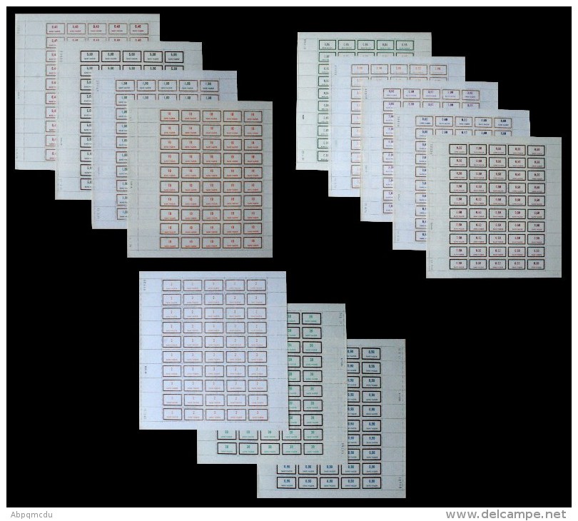 FRANCE - TIMBRES FICTIFS ** - LOT DE 12 FEUILLES COMPLETES DIFFERENTES - Phantomausgaben