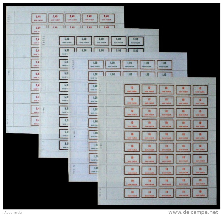 FRANCE - TIMBRES FICTIFS ** - LOT DE 12 FEUILLES COMPLETES DIFFERENTES - Ficticios