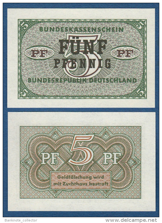 5 Pfennig, Bundeskassenschein, 1967, Ro. 314, UNC ! - [13] Bundeskassenschein