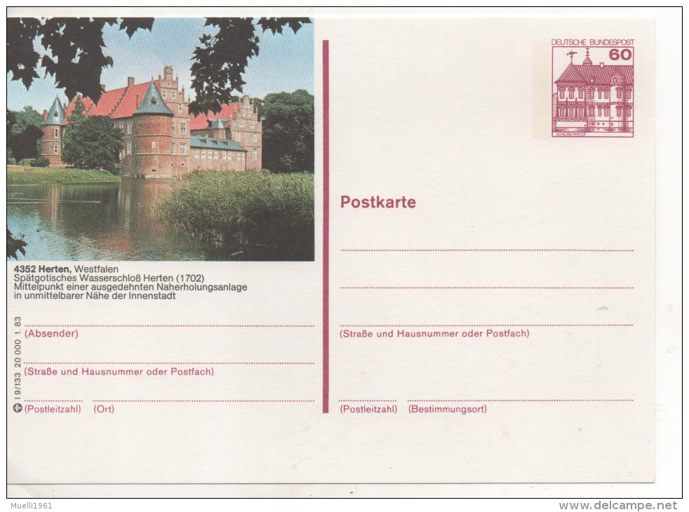 Nr. 1929,  Ganzsache Deutsche Bundespost,  Herten - Geïllustreerde Postkaarten - Ongebruikt