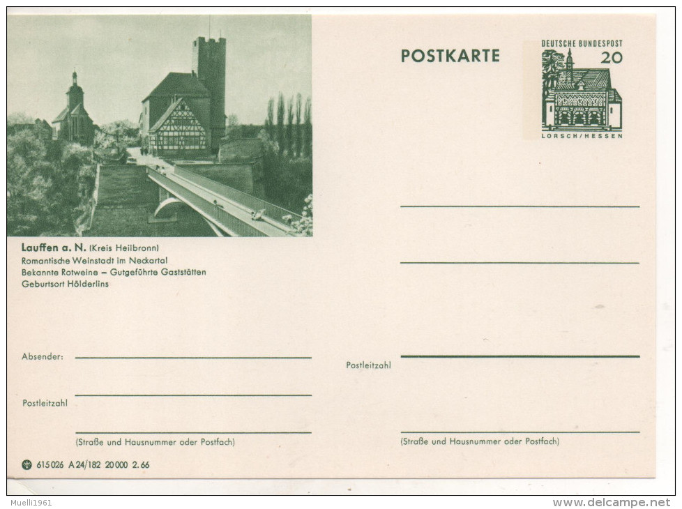 Nr. 1935,  Ganzsache Deutsche Bundespost,  Lauffen - Geïllustreerde Postkaarten - Ongebruikt