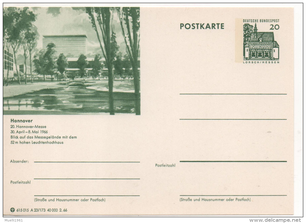 Nr. 2091,  Ganzsache Deutsche Bundespost,  Hannover - Geïllustreerde Postkaarten - Ongebruikt