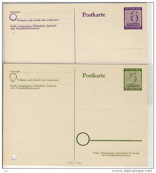 Postkarte - Ganzsache  5 Pf + 6 Pf - Ungelaufen - Cartes Postales - Neuves